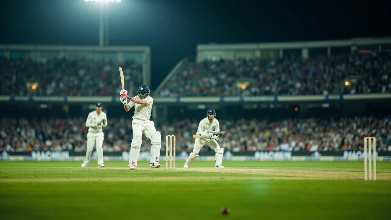 A cricket match action shot representing the article template.
