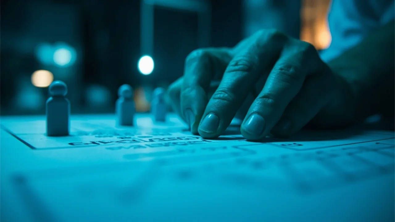 A player crouched and ready to face a delivery, with selection cards in the foreground.