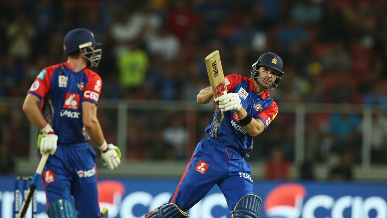 An IPL batter in mid-stroke during a powerplay phase, used here as the visual anchor for the Iyer-Yadav middle-overs read.